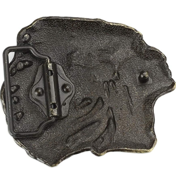 New gold Native warrior Chief belt buckle.  Silver available as seen last pic - Picture 2 of 3